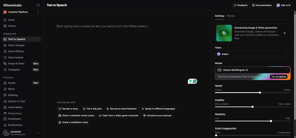 Text to Speech - Elevenlabs